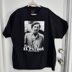 Pablo Escobar El Patron Black Graphic T-shirt